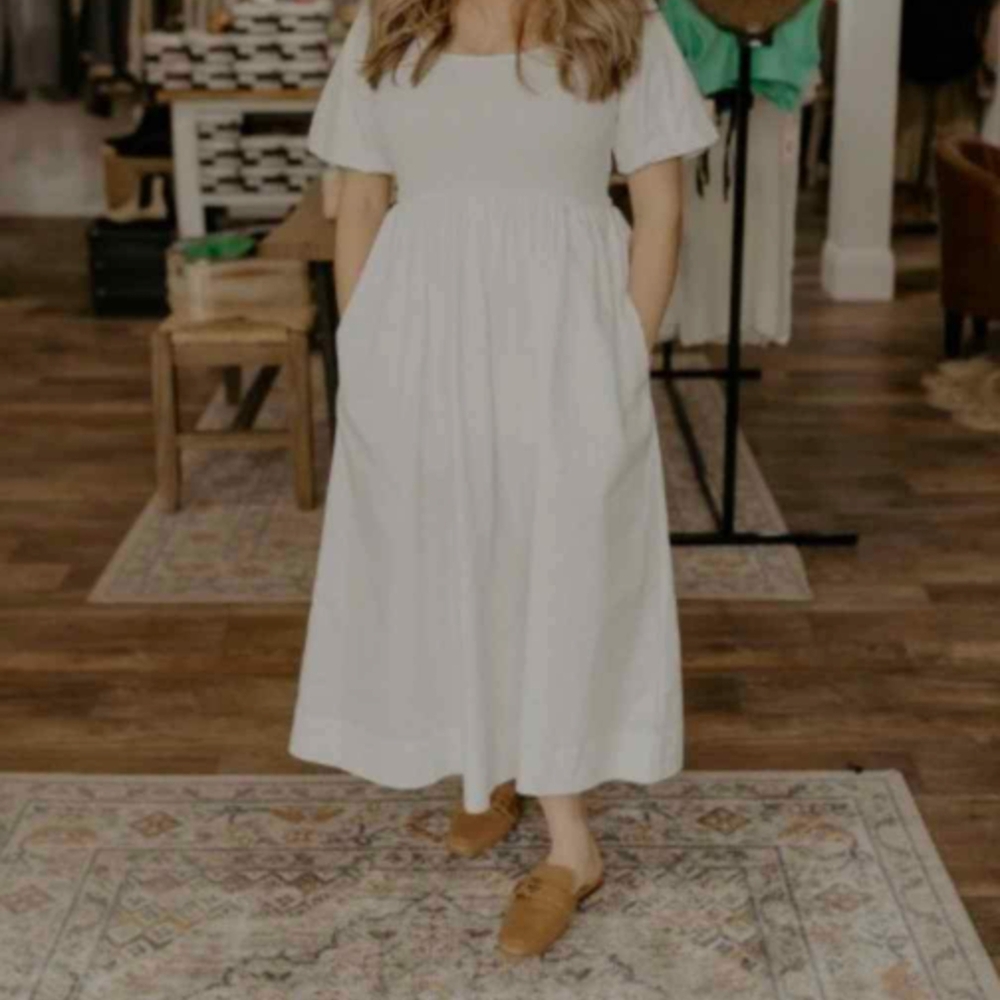 Elegant White Midi Dress